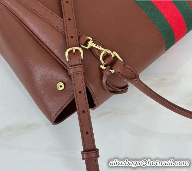 Buy Cheapest Gucci Paparazzo Large Top Handle Bag in Brown Calfskin & Web 875019 2026
