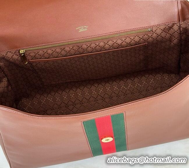 Buy Cheapest Gucci Paparazzo Large Top Handle Bag in Brown Calfskin & Web 875019 2026