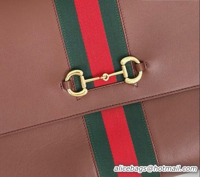 Buy Cheapest Gucci Paparazzo Large Top Handle Bag in Brown Calfskin & Web 875019 2026