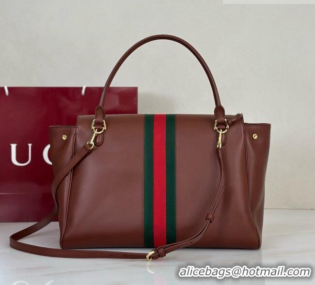 Buy Cheapest Gucci Paparazzo Large Top Handle Bag in Brown Calfskin & Web 875019 2026
