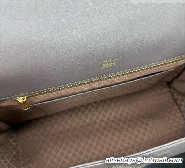 Sophisticated Gucci Paparazzo Large Top Handle Bag in Dark Brown Calfskin & Suede 875019 2026