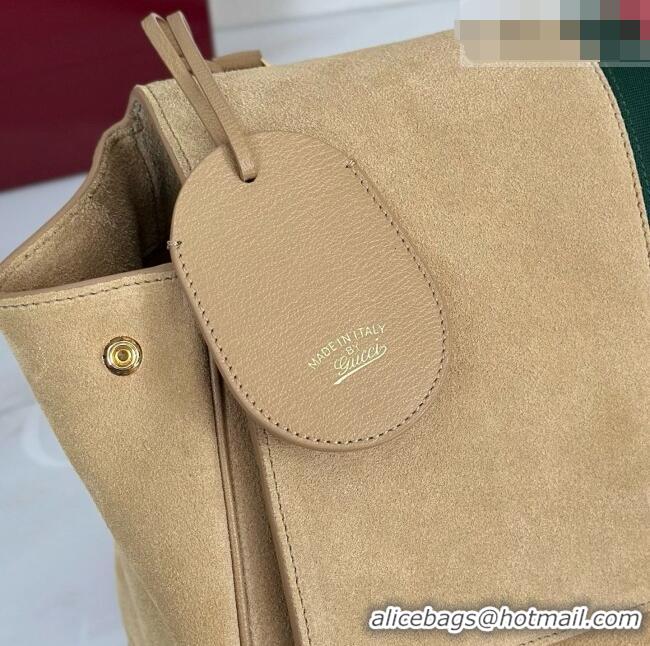 Traditional Discount Gucci Paparazzo Large Top Handle Bag in Light Brown Suede 875019 2026