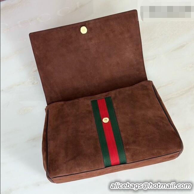 Famous Brand Gucci Paparazzo Large Top Handle Bag in Dark Brown Suede 875019 2026