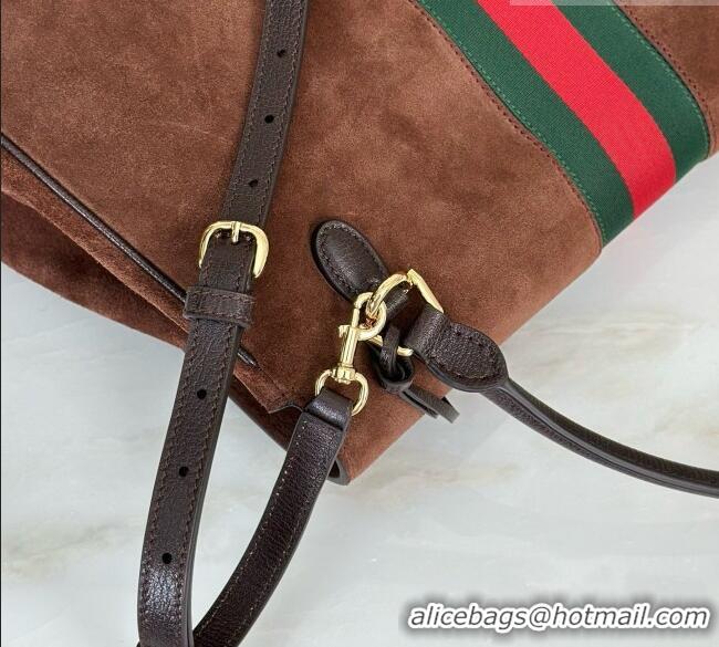 Famous Brand Gucci Paparazzo Large Top Handle Bag in Dark Brown Suede 875019 2026