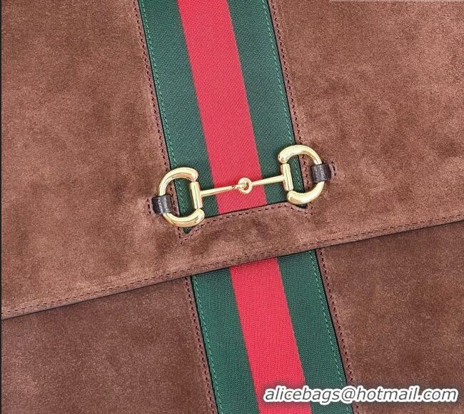 Famous Brand Gucci Paparazzo Large Top Handle Bag in Dark Brown Suede 875019 2026