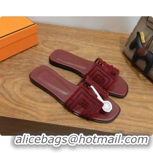 Sophisticated Hermes Oran Sandals H091555 Burgundy 2026