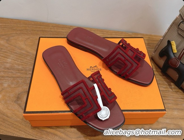 Sophisticated Hermes Oran Sandals H091555 Burgundy 2026