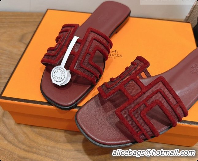 Sophisticated Hermes Oran Sandals H091555 Burgundy 2026