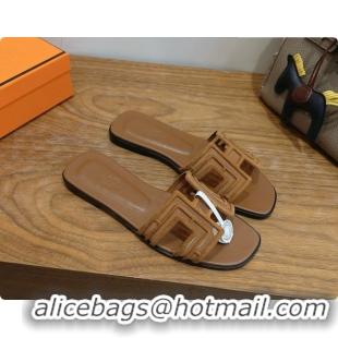Unique Style Hermes Oran Sandals H091556 Brown 2026