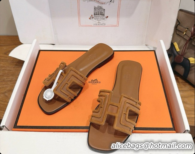 Unique Style Hermes Oran Sandals H091556 Brown 2026