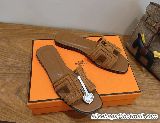 Unique Style Hermes Oran Sandals H091556 Brown 2026