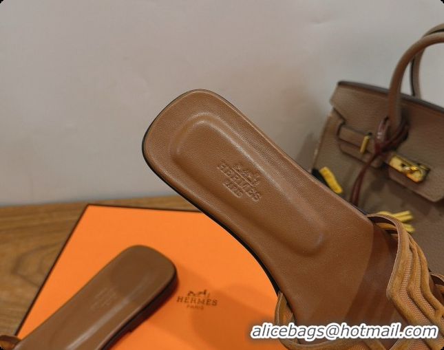 Unique Style Hermes Oran Sandals H091556 Brown 2026