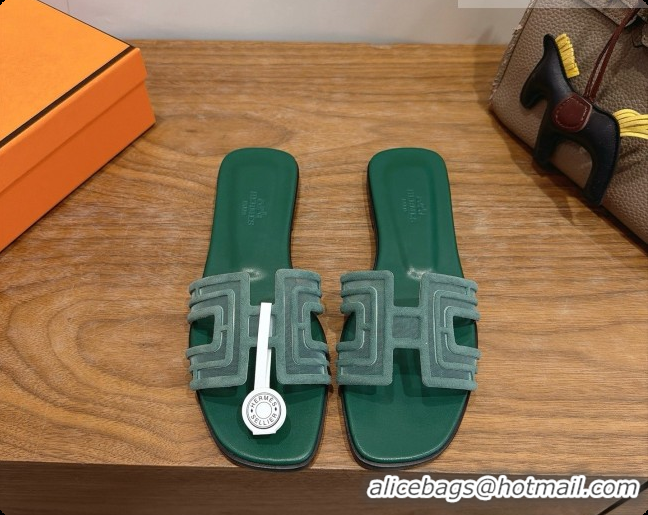 Hot Style Hermes Oran Sandals H091557 Green 2026