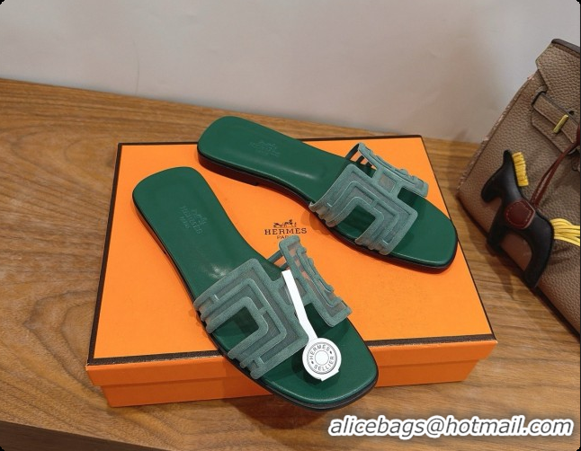 Hot Style Hermes Oran Sandals H091557 Green 2026