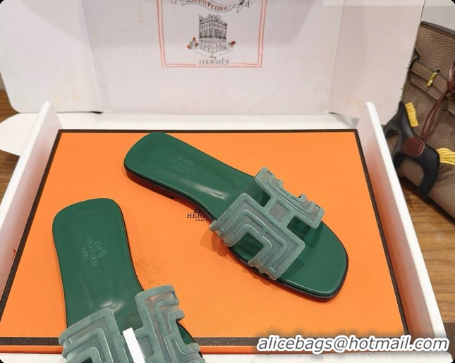 Hot Style Hermes Oran Sandals H091557 Green 2026