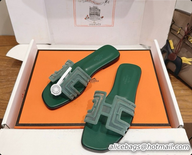 Hot Style Hermes Oran Sandals H091557 Green 2026