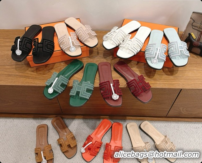 Hot Style Hermes Oran Sandals H091557 Green 2026