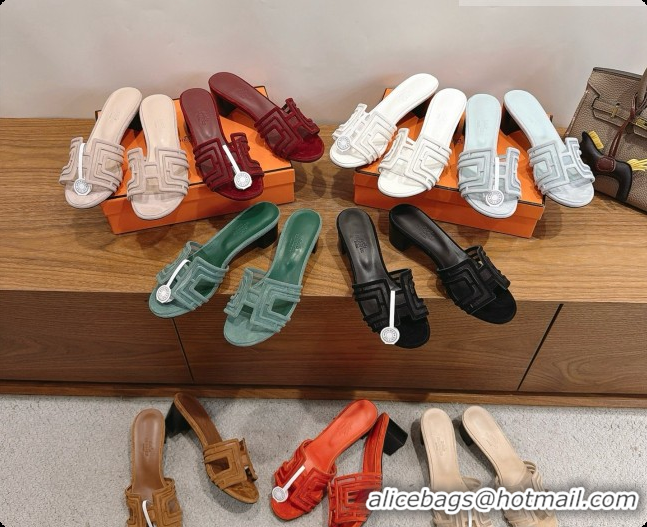 Best Grade Hermes Oasis Sandals in Suede & Mesh 4.5cm Heel H091560 Brown 2026
