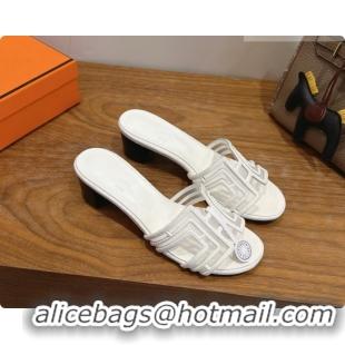 Good Product Hermes Oasis Sandals in Suede & Mesh 4.5cm Heel H091566 White 2026
