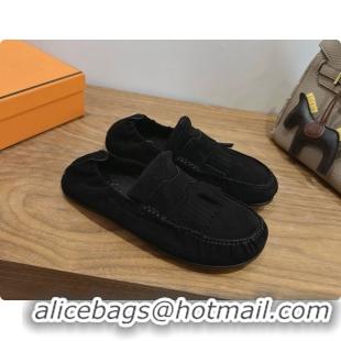 Luxurious Hermes Nod Loafer in Suede H091574 Black 2026