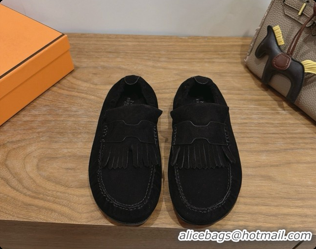 Luxurious Hermes Nod Loafer in Suede H091574 Black 2026