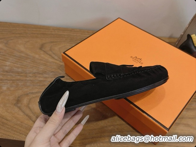Luxurious Hermes Nod Loafer in Suede H091574 Black 2026