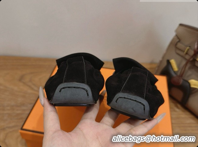Luxurious Hermes Nod Loafer in Suede H091574 Black 2026