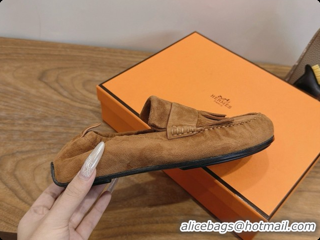 Most Popular Hermes Nod Loafer in Suede H091575 Brown 2026