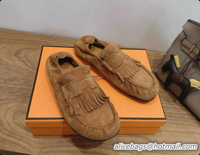 Most Popular Hermes Nod Loafer in Suede H091575 Brown 2026