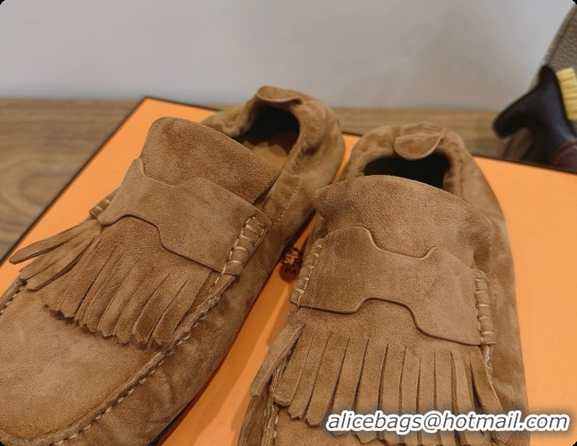 Most Popular Hermes Nod Loafer in Suede H091575 Brown 2026