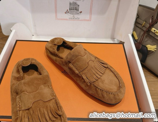 Most Popular Hermes Nod Loafer in Suede H091575 Brown 2026