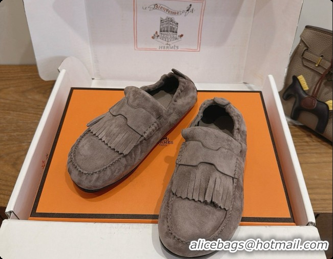Buy New Cheap Hermes Nod Loafer in Suede H091576 Dark Grey 2026
