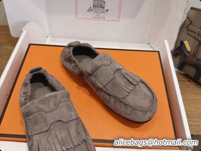 Buy New Cheap Hermes Nod Loafer in Suede H091576 Dark Grey 2026