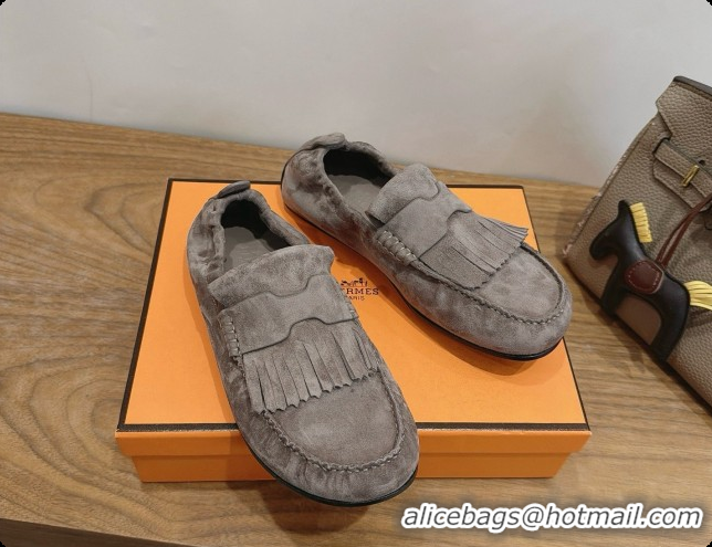 Buy New Cheap Hermes Nod Loafer in Suede H091576 Dark Grey 2026