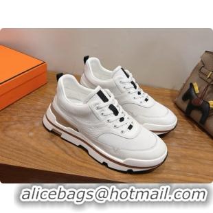 Shop Duplicate Hermes Men's Calfskin Sneakers H091578 White 2026