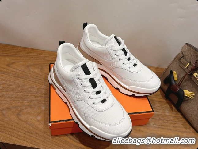 Shop Duplicate Hermes Men's Calfskin Sneakers H091578 White 2026