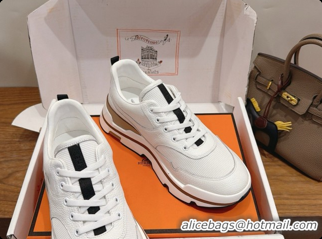 Shop Duplicate Hermes Men's Calfskin Sneakers H091578 White 2026