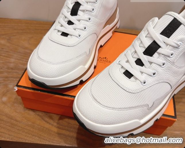 Shop Duplicate Hermes Men's Calfskin Sneakers H091578 White 2026