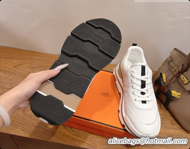 Shop Duplicate Hermes Men's Calfskin Sneakers H091578 White 2026
