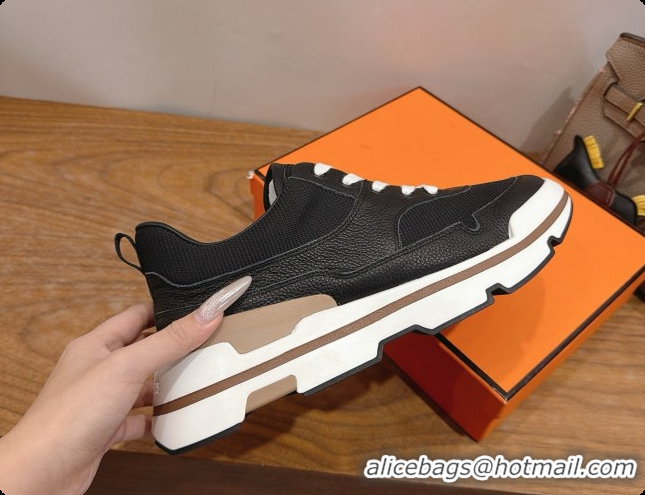 Charming Hermes Men's Suede Sneakers H091579 Black 2026