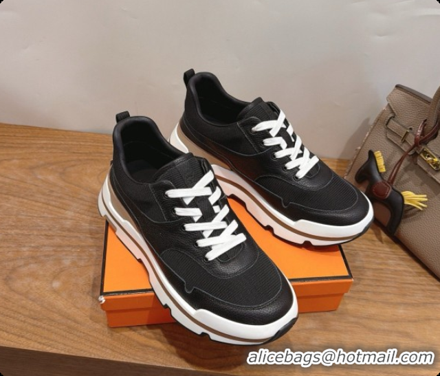 Charming Hermes Men's Suede Sneakers H091579 Black 2026