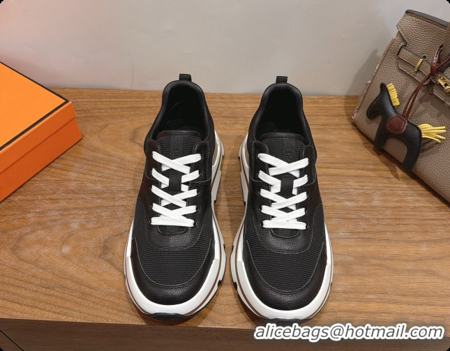 Charming Hermes Men's Suede Sneakers H091579 Black 2026