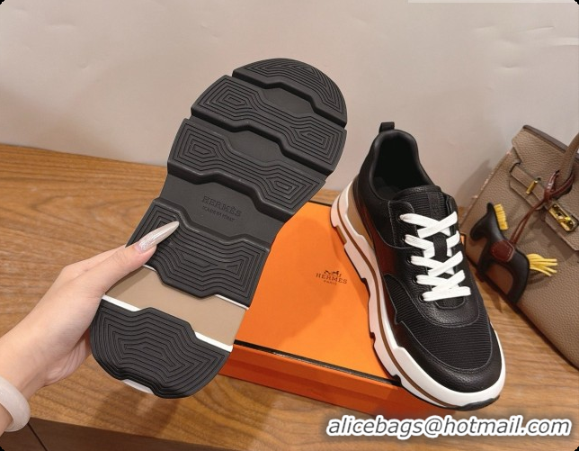 Charming Hermes Men's Suede Sneakers H091579 Black 2026