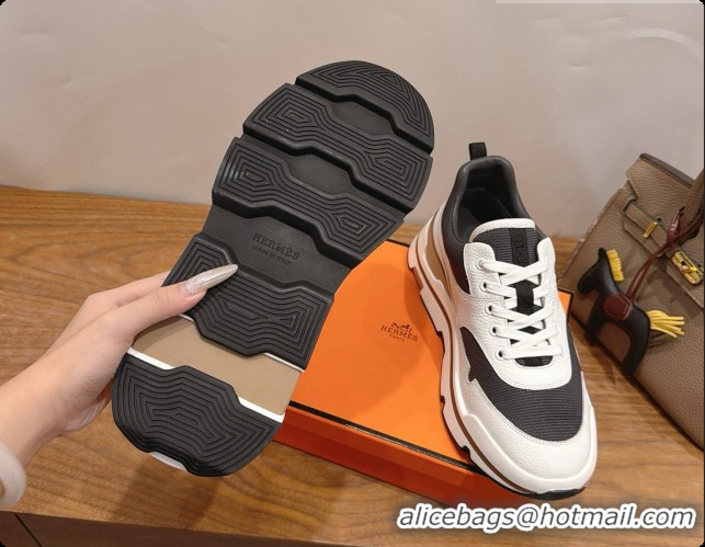 Top Design Hermes Men's Calfskin Sneakers H091606 White/Grey 2026