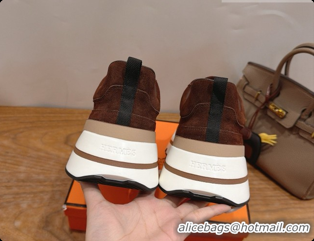 Purchase Hermes Men's Suede Sneakers H091607 Brown 03 2026