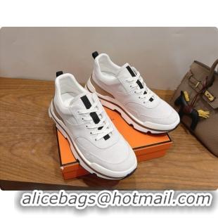 Luxury Hermes Men's Suede Sneakers H091609 White 2026