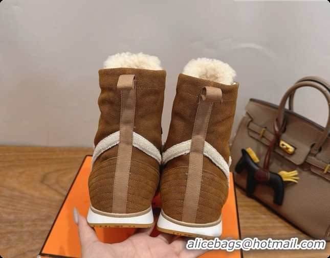 Classic Hot Hermes Sneaker Boots in Suede H091613 Brown 2026