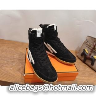 Grade Quality Hermes Sneaker Boots in Suede H091614 Black 2026