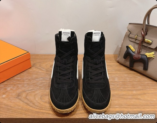 Grade Quality Hermes Sneaker Boots in Suede H091614 Black 2026