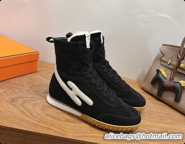 Grade Quality Hermes Sneaker Boots in Suede H091614 Black 2026
